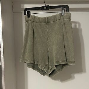 Aerie High Waist Sage Green Shorts